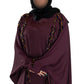 Multi Pearls Embroidered Colour Abaya with Elegant Style and Intricate Details for Formal Occasions