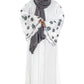 White Abaya with Embroidered Sleeves - High-Quality Fabric & Intricate Embroidery for Elegance and Sophistication ID