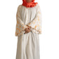 White Abaya with Embroidered Sleeves - High-Quality Fabric & Intricate Embroidery for Elegance and Sophistication ID