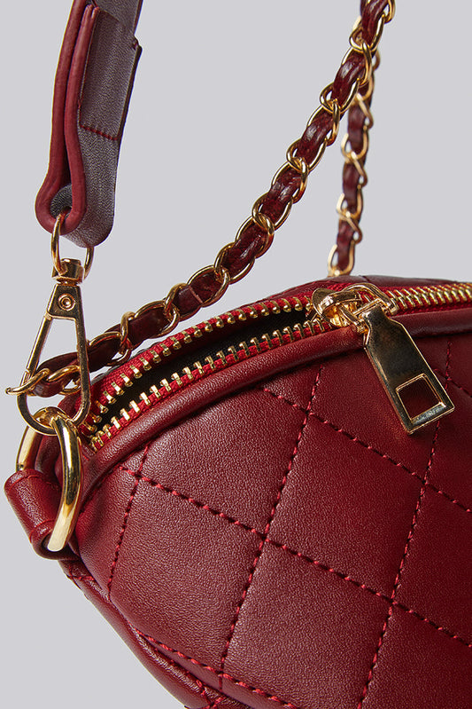 Dekar Cross Body Quilted Bum Bag - Red