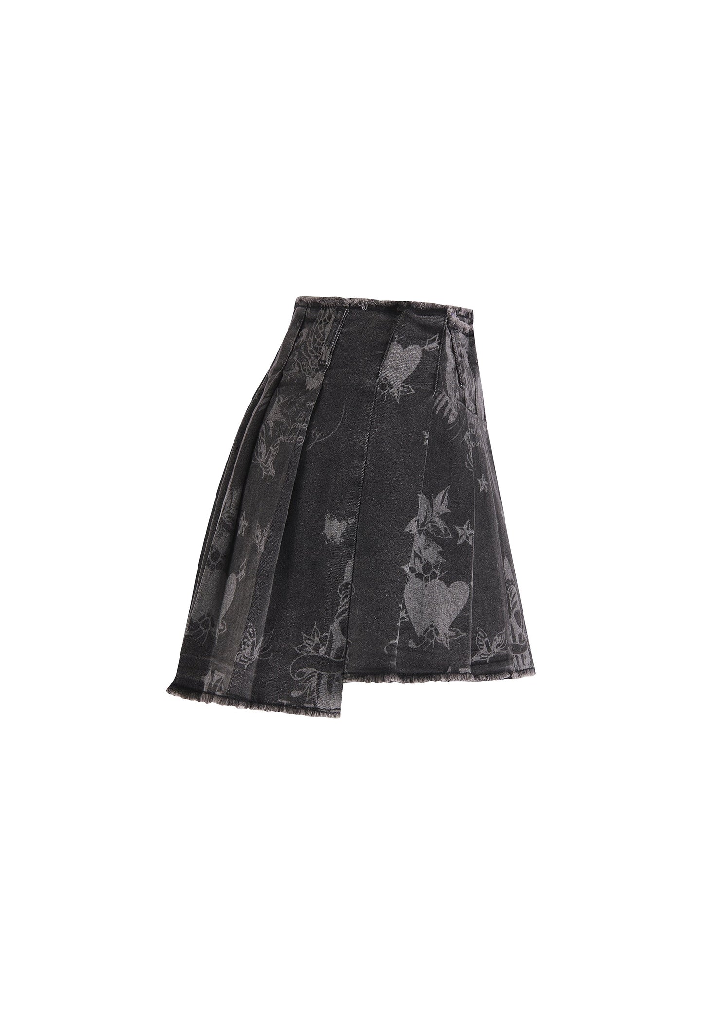 Womens Edh Love Print Skirt - Black