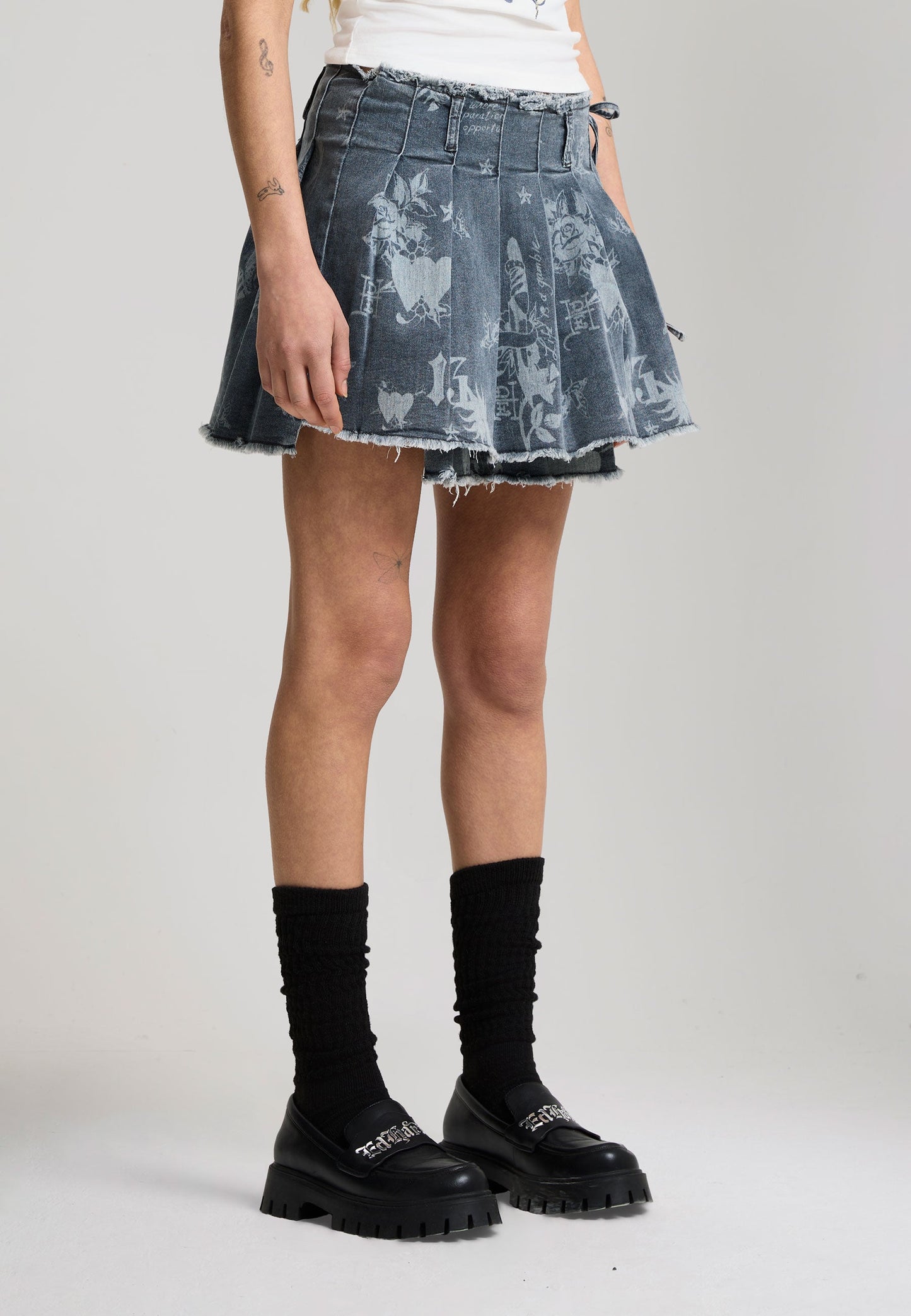 Womens Edh Love Print Skirt - Blue