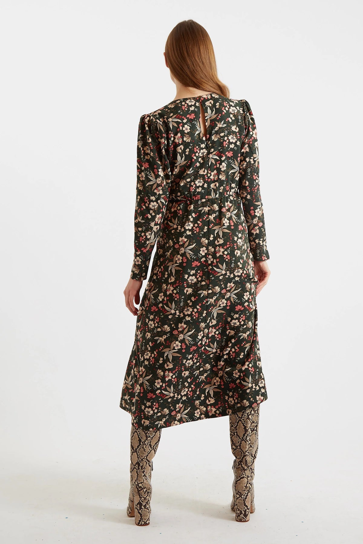 Eveleen Tapestry Print Long Sleeve Midi Dress