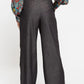 Louche Elina Chambray Straight Cut Trouser In Black