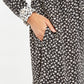 Louche Elsie Flower Spot Print Mix And Match Long Sleeve Tie Midi Dress