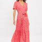 Louche Emin Gingham Twist Print Tiered Short Sleeve Midi Dress