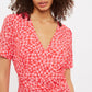 Louche Emin Gingham Twist Print Tiered Short Sleeve Midi Dress