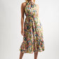 Eren Summer Dream Cut-Away Shoulder Print Midi Dress