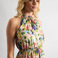 Eren Summer Dream Cut-Away Shoulder Print Midi Dress