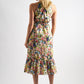 Eren Summer Dream Cut-Away Shoulder Print Midi Dress