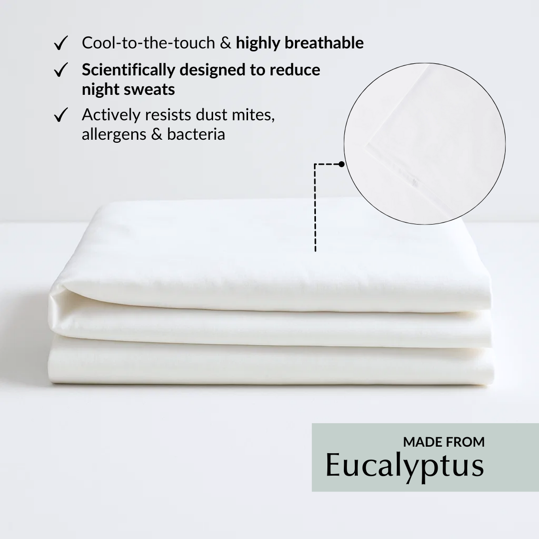 Cool & Comfy Silk Flat Sheet (Eucalyptus)