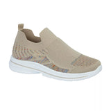 Appletini Ladies Slip On Comfort Knit Trainers Sneakers Beige