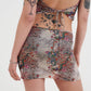 Womens Dragon Repeat Mini Skirt - Ecru