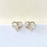 Ariana Jewelled Wreath Heart Studs