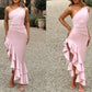Elegant Slim Sloping Backless Dress