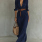 Thames Tailor | Lapel-Wrap Maxi Dress