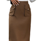 Elastic Waist Skirt with Pockets