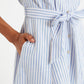 Fleur Sail Stripe Midi Shirt Dress Blue