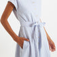 Fleur Sail Stripe Midi Shirt Dress Blue