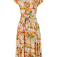 Fleur Oriental Landscape Print Midi Shirtdress - Yellow