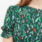 Louche Flo Folk Floral Print Puff Sleeve Midi Dress
