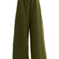 Flory Scallop Quilt Wide Leg Trouser - Moss Green
