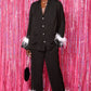 Black Faux Fur Love Heart Micro Bag