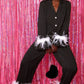 Black Faux Fur Love Heart Micro Bag
