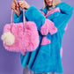 Pink Eco Bamboo Faux Fur Tote Bag