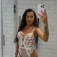 Cut out baddi bodysuit in white