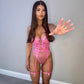 Cut out baddi bodysuit in pink