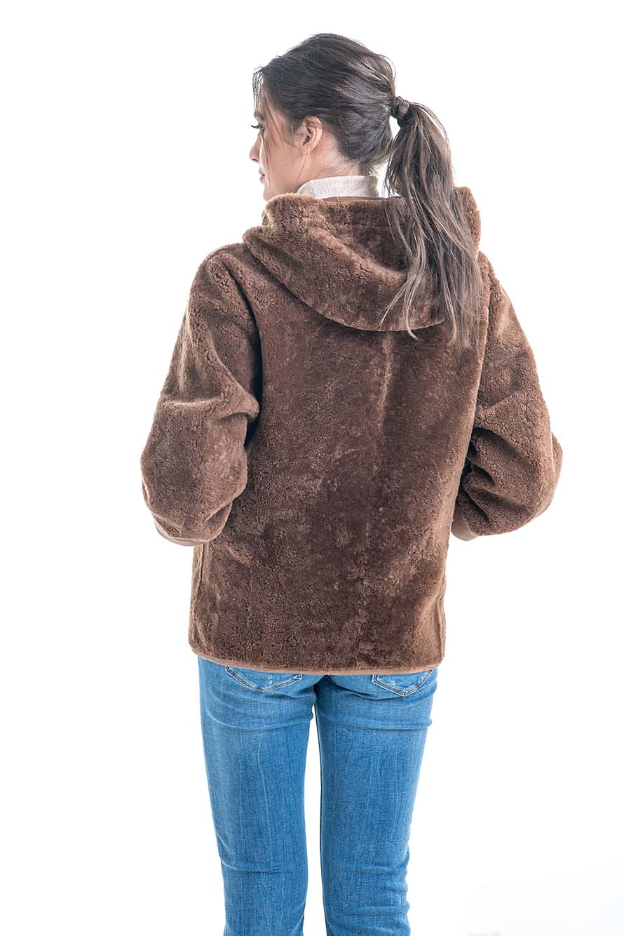 Taupe Nappa Lambskin Reversible Shearling Jacket