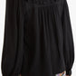 Gaela Moss Crepe Statement Collar Long Sleeve Blouse
