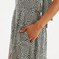 Geri 60s Patchwork Halter neck Midi Dress