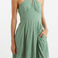 Geri Petite Dot Halter Neck Mini Dress
