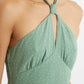 Geri Petite Dot Halter Neck Mini Dress