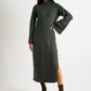 Gigi Brushed Marl Jersey Midi Dress - Green