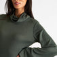 Gigi Brushed Marl Jersey Midi Dress - Green