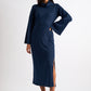 Gigi Brushed Marl Jersey Midi Dress - Navy