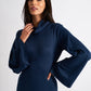 Gigi Brushed Marl Jersey Midi Dress - Navy