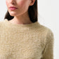 Guila Eyelash Rib Long Sleeve Midi Dress - Beige