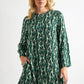 Gwenola Mid Century Retro Print Mini Dress - Green