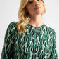Gwenola Mid Century Retro Print Mini Dress - Green