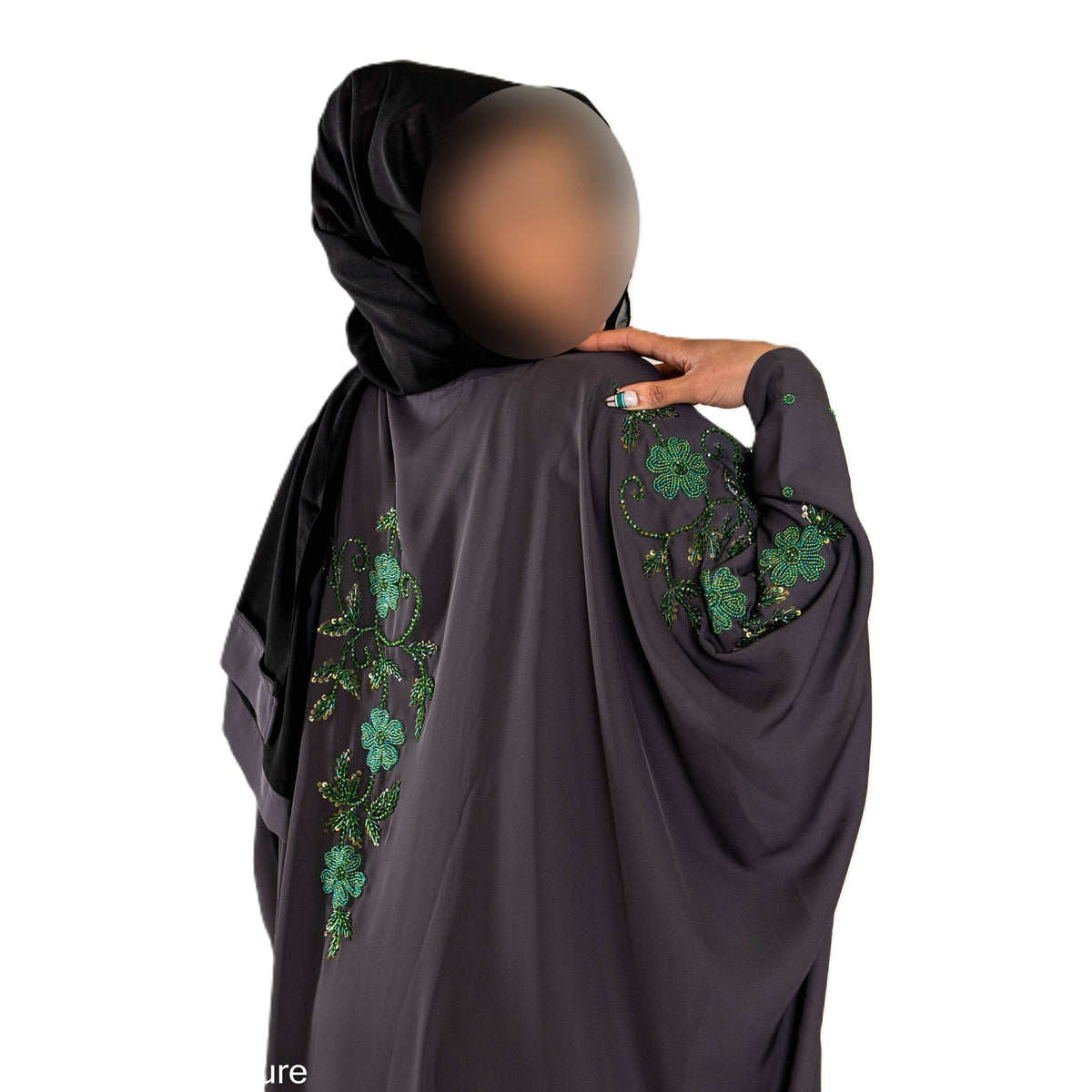 Coloured Embroidered Butterfly Abaya with Intricate Embroidery High-Quality Materials for Comfort and Durability Modest Style Staple Piece