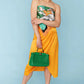 Green Eco Leather Hand Woven Bag