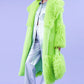 Green Faux Mongolian Fur Bamboo Coat