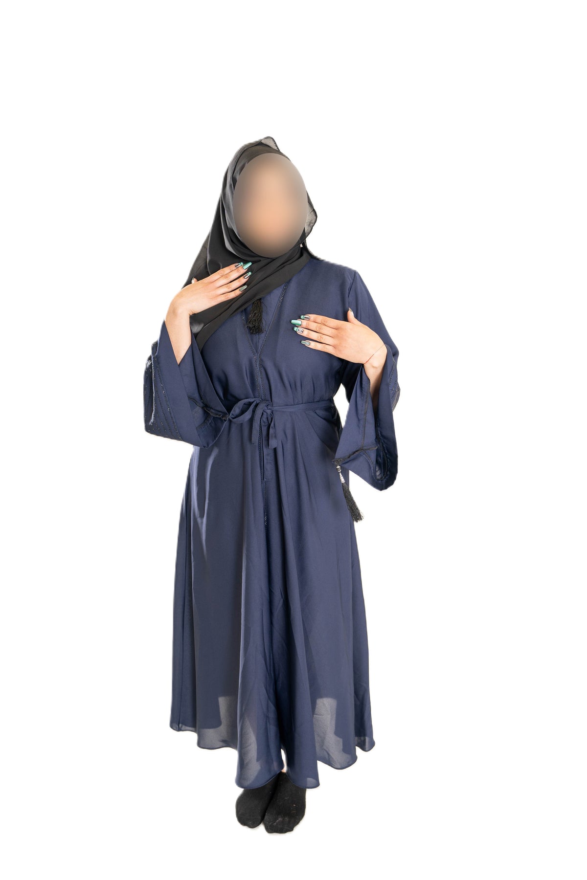 Coloured Split Abaya - High-Quality Fabric with Unique Split Design for Modest Stylish Wear