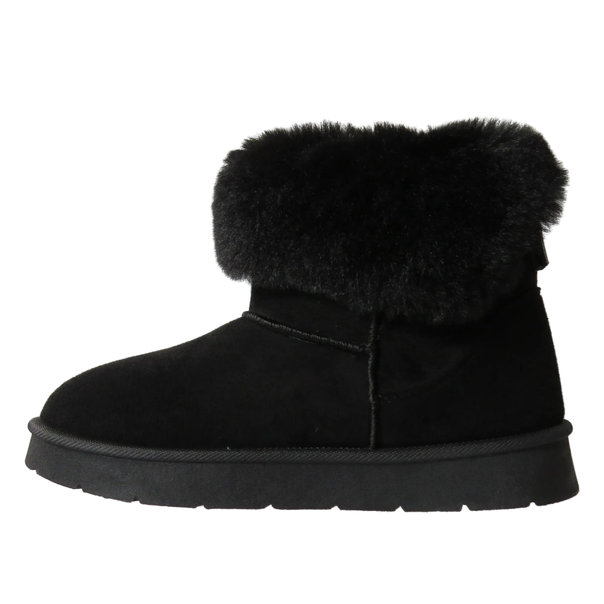 Maria Ladies’ Faux Suede Ankle Boots with Faux Fur Trim Collar & Cozy Fur Lining