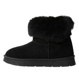 Maria Ladies’ Faux Suede Ankle Boots with Faux Fur Trim Collar & Cozy Fur Lining