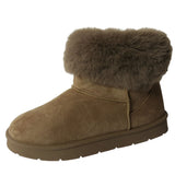 Maria Ladies’ Faux Suede Ankle Boots with Faux Fur Trim Collar & Cozy Fur Lining